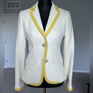 J.Crew Lexington blazer jacket Ivory Citron yellow